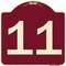 Signmission Designer Series Sign W/ Number 11, Burgundy Heavy-Gauge Aluminum Sign, 18" x 18", BU-1818-22911 A-DES-BU-1818-22911 - alternate 1